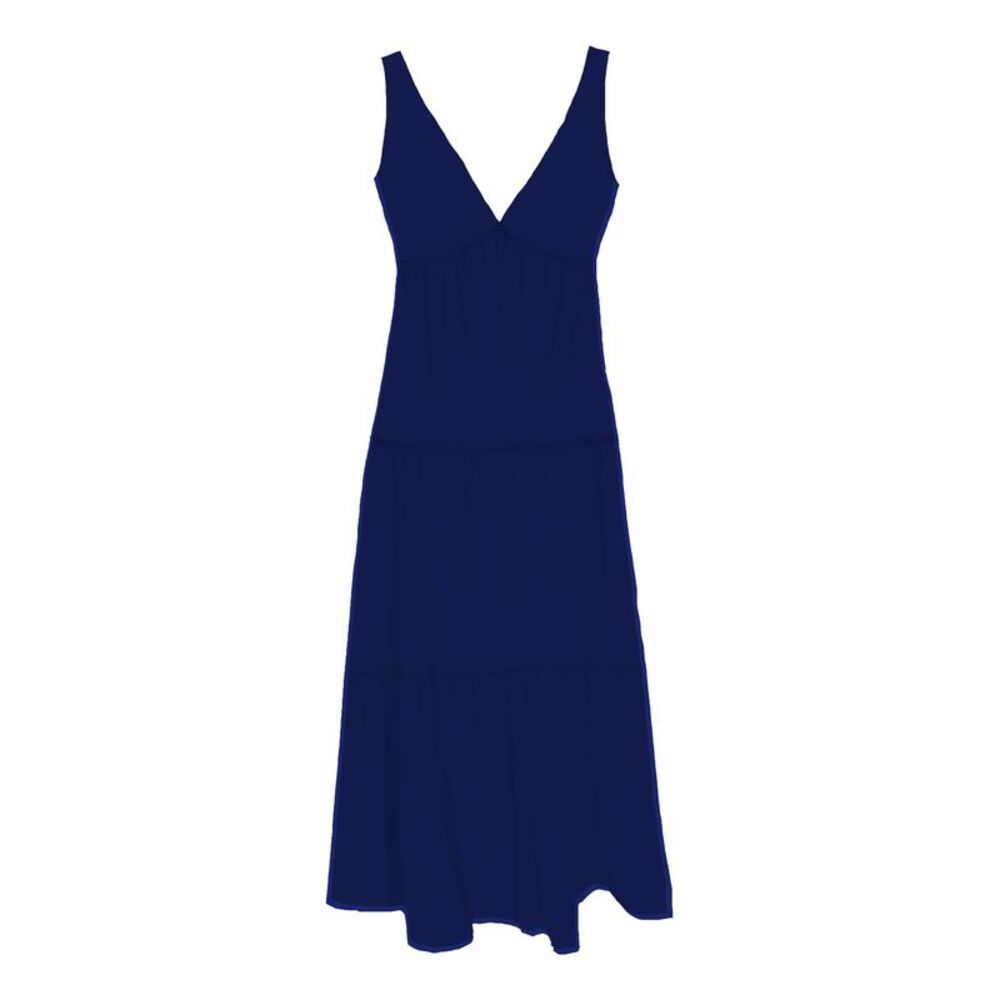 TAYLOR Womens Navy Pullover Lined Sleeveless Midi Fit + Flare Dress Petites 2P